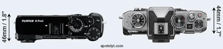 Compare X-Pro2 versus Z fc top