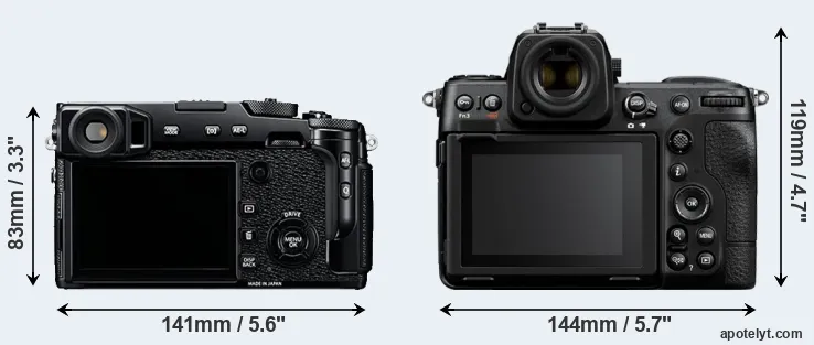 Comparison X-Pro2 or Z8 rear