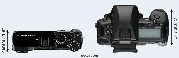 Compare X-Pro2 versus E-5 top