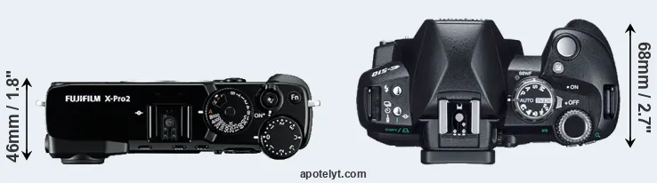 Compare X-Pro2 versus E-510 top