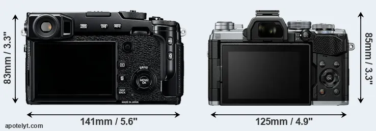 Comparison X-Pro2 or E-M5 III rear