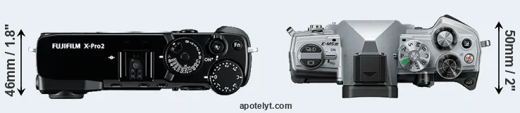 Compare X-Pro2 versus E-M5 III top