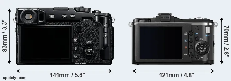 Comparison X-Pro2 or E-P2 rear