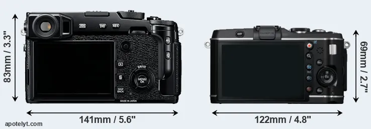 Comparison X-Pro2 or E-P3 rear
