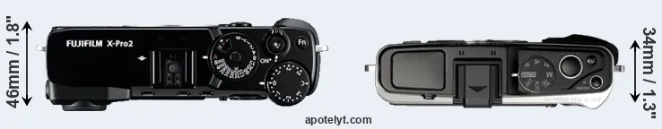 Compare X-Pro2 versus E-P3 top