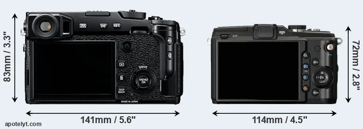 Comparison X-Pro2 or E-PL2 rear