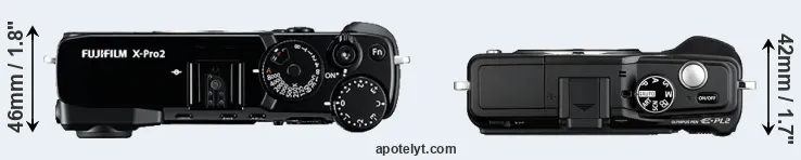 Compare X-Pro2 versus E-PL2 top