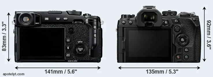 Comparison X-Pro2 or OM-1 rear