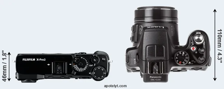 Compare X-Pro2 versus FZ200 top