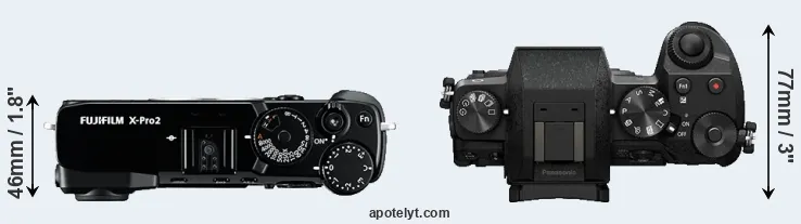 Compare X-Pro2 versus G7 top