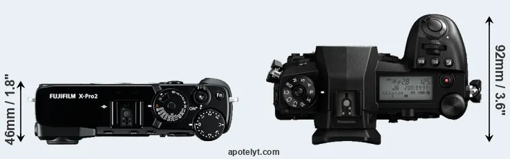 Compare X-Pro2 versus G9 top