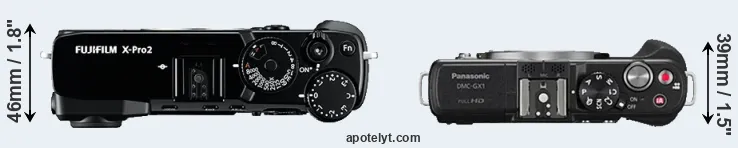 Compare X-Pro2 versus GX1 top