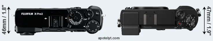 Compare X-Pro2 versus GX9 top