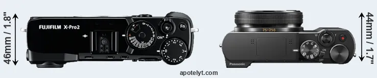 Compare X-Pro2 versus ZS100 top