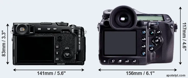 Comparison X-Pro2 or 645D rear