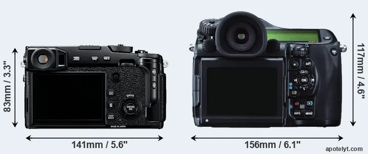 Comparison X-Pro2 or 645Z rear