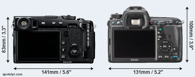 Comparison X-Pro2 or K-3 rear