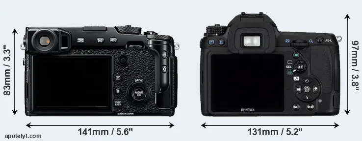 Comparison X-Pro2 or K-5 rear