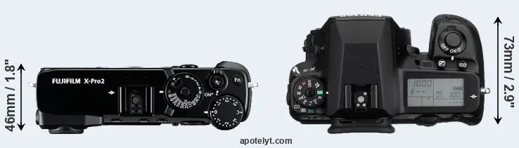 Compare X-Pro2 versus K-5 top