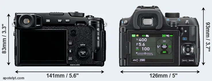 Comparison X-Pro2 or K-70 rear