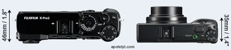 Compare X-Pro2 versus GR IIIx top