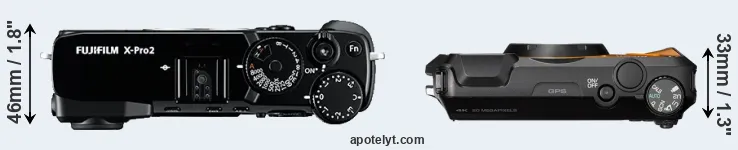 Compare X-Pro2 versus WG-6 top