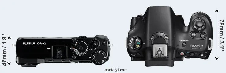 Compare X-Pro2 versus A58 top