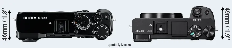 Compare X-Pro2 versus A6300 top