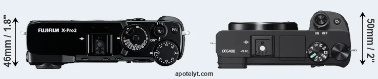 Compare X-Pro2 versus A6400 top