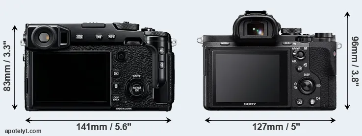 Comparison X-Pro2 or A7 II rear