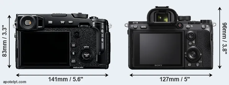 Comparison X-Pro2 or A7 III rear