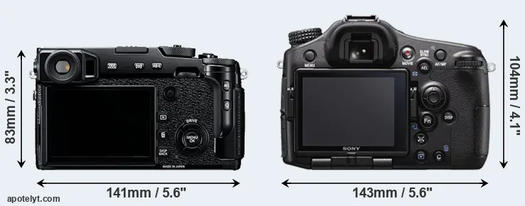 Comparison X-Pro2 or A77 II rear
