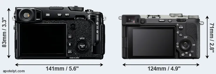 Comparison X-Pro2 or A7C II rear