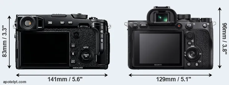Comparison X-Pro2 or A7R IV rear