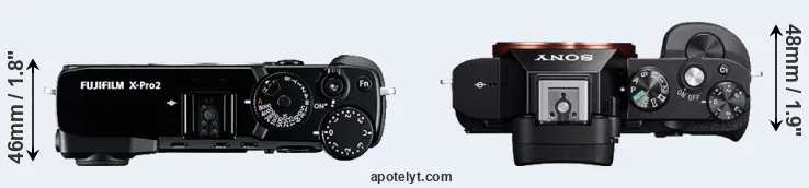Compare X-Pro2 versus A7R top