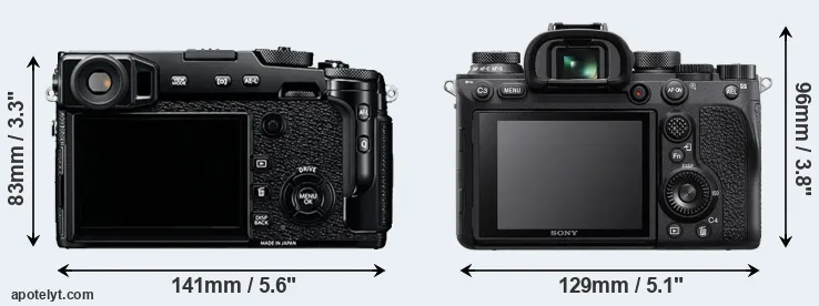 Comparison X-Pro2 or A9 II rear