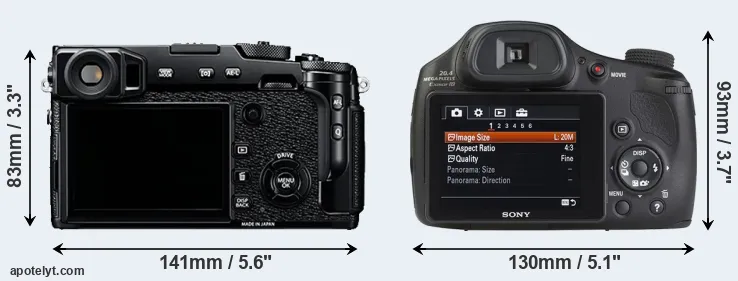 Comparison X-Pro2 or HX350 rear