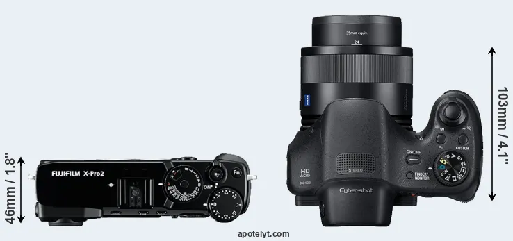 Compare X-Pro2 versus HX350 top