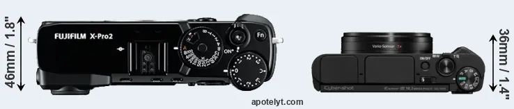 Compare X-Pro2 versus HX95 top
