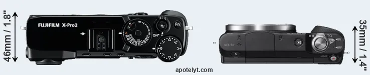 Compare X-Pro2 versus NEX-3N top