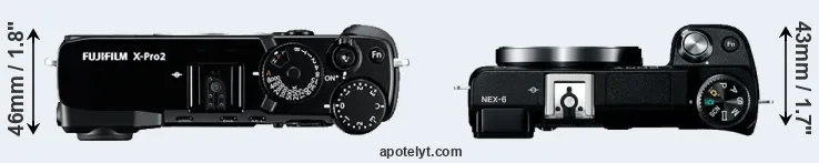 Compare X-Pro2 versus NEX-6 top