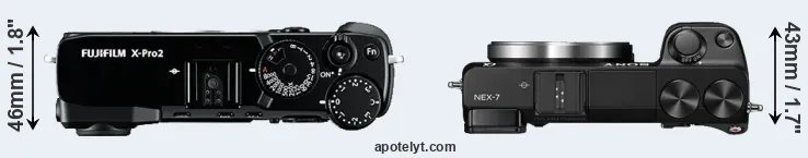 Compare X-Pro2 versus NEX-7 top