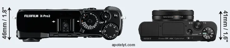 Compare X-Pro2 versus RX100 V top