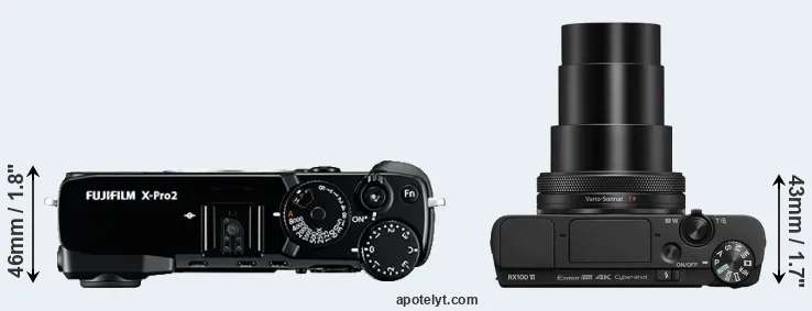 Compare X-Pro2 versus RX100 VI top