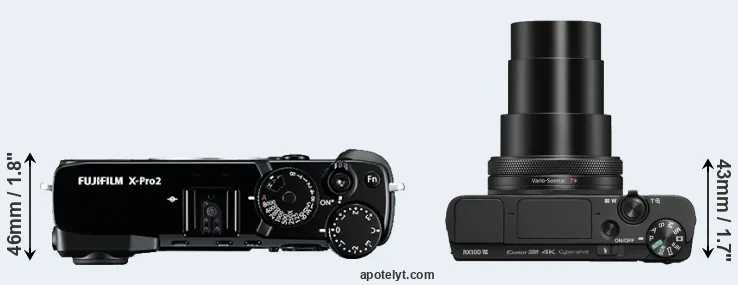 Compare X-Pro2 versus RX100 VII top