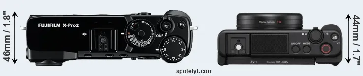 Compare X-Pro2 versus ZV-1 top