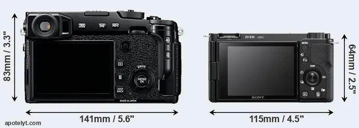 Comparison X-Pro2 or ZV-E10 rear