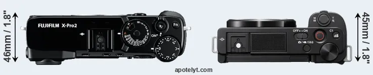 Compare X-Pro2 versus ZV-E10 top