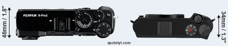 Compare X-Pro2 versus M1 top