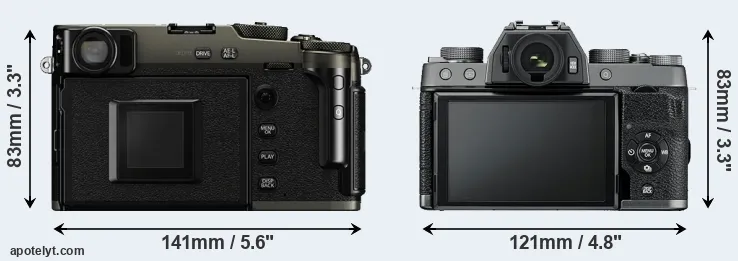 Comparison X-Pro3 or X-T100 rear